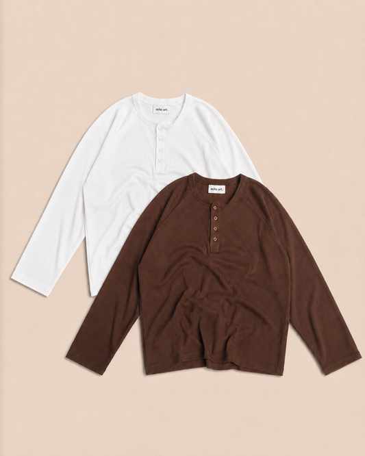 Henley Combo   | coffee & White