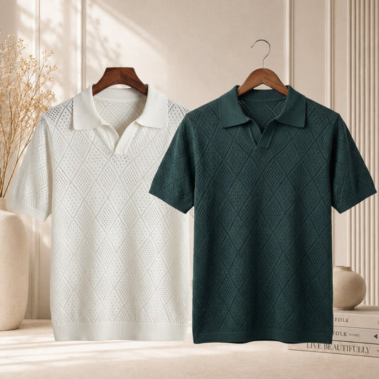 Knit Polo T-Shirt Combo