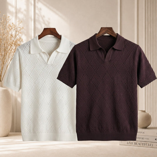 Knit Polo T-Shirt Combo