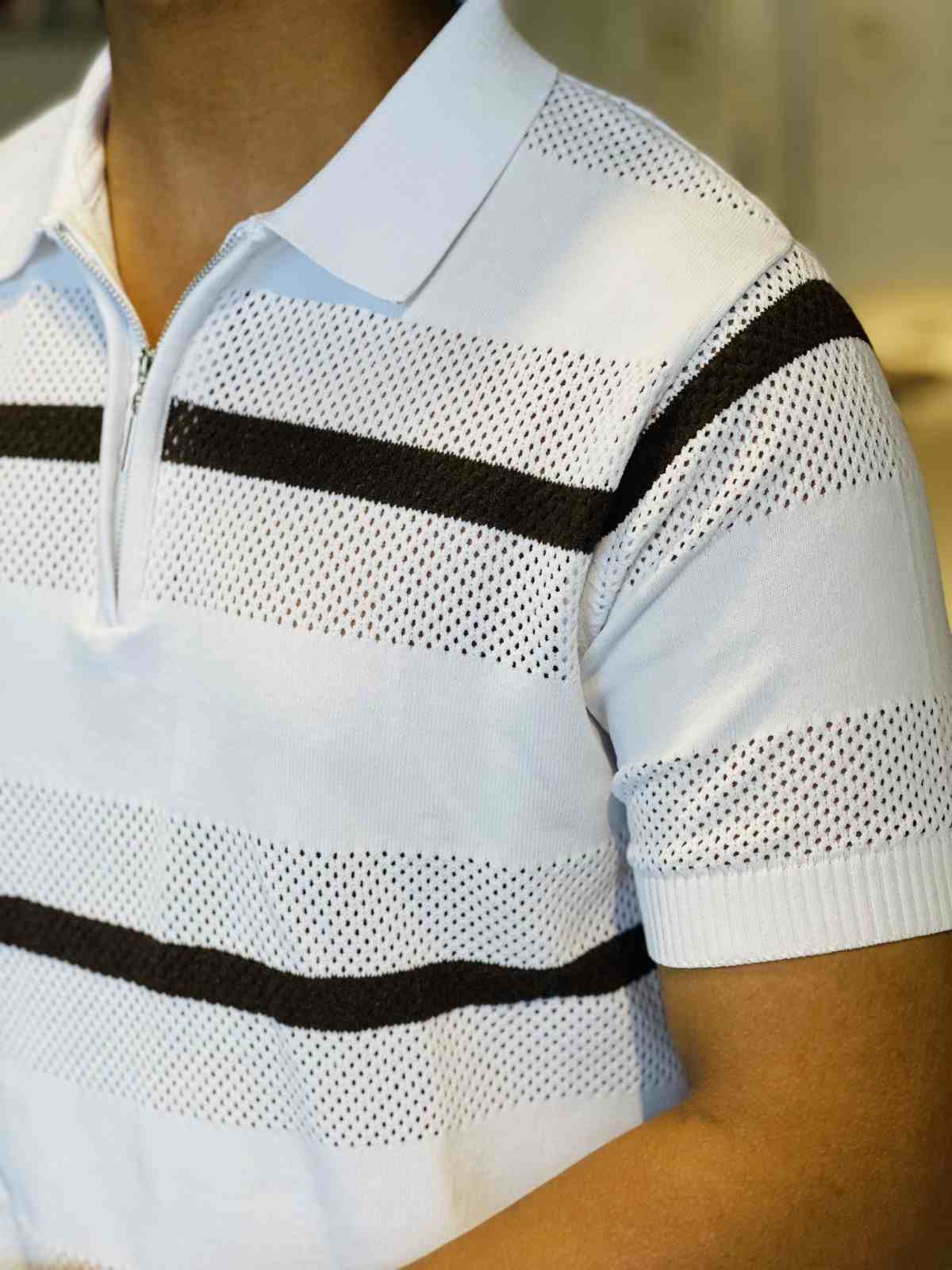 ZIPPER KNIT POLO SHIRT COMBO