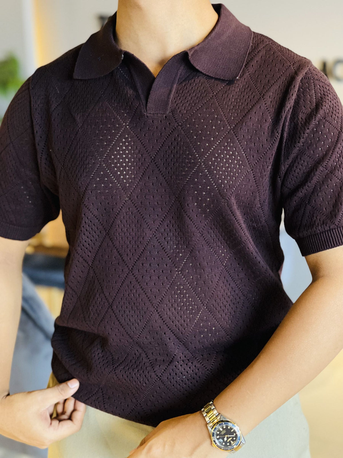Knit Polo T-Shirt