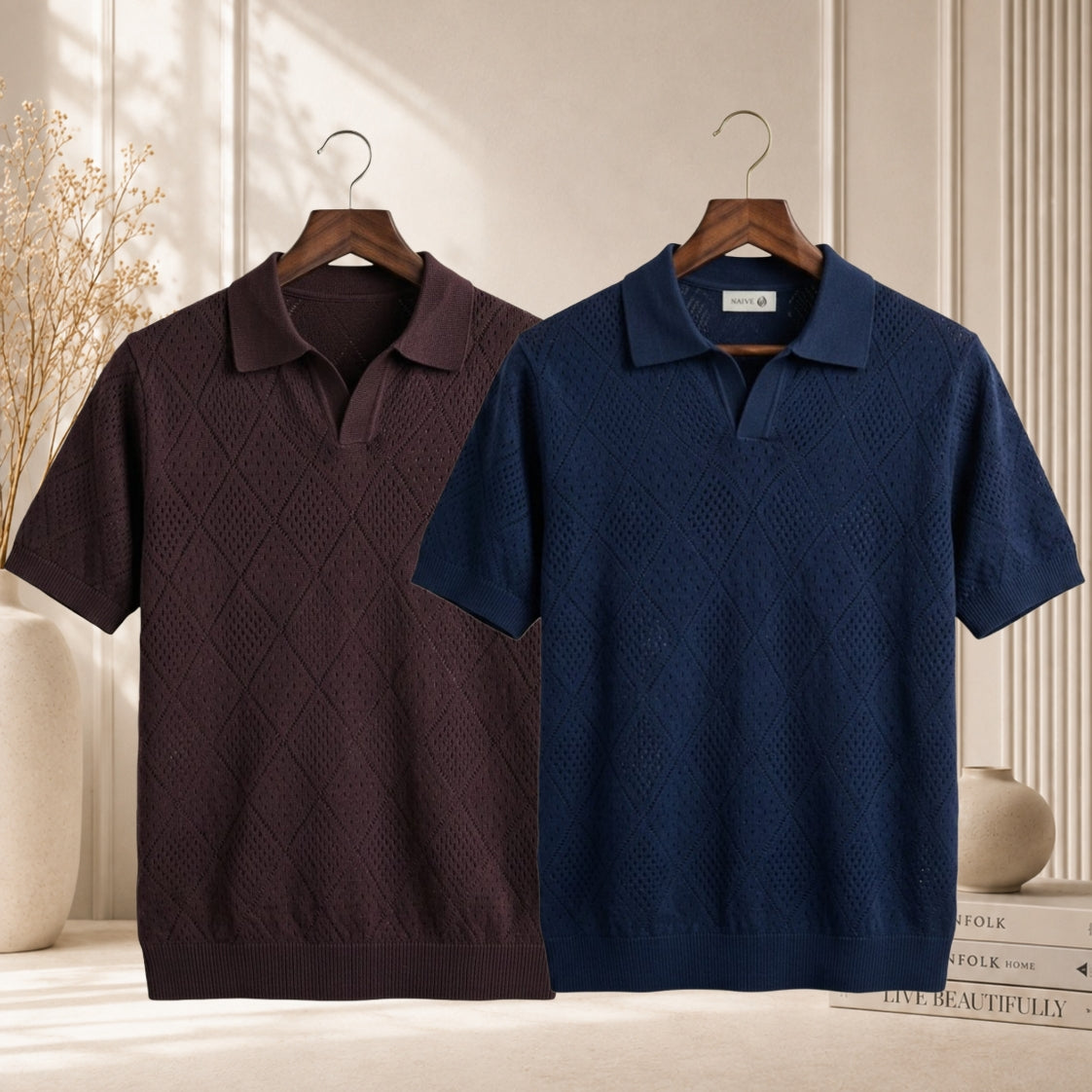 Knit Polo T-Shirt Combo
