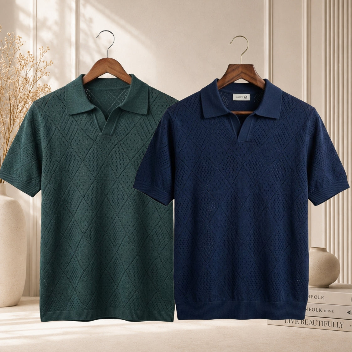 Knit Polo T-Shirt Combo